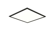 LED-Paneel in diagonaler Perspektive, leuchtend mit schwarzem Rahmen
