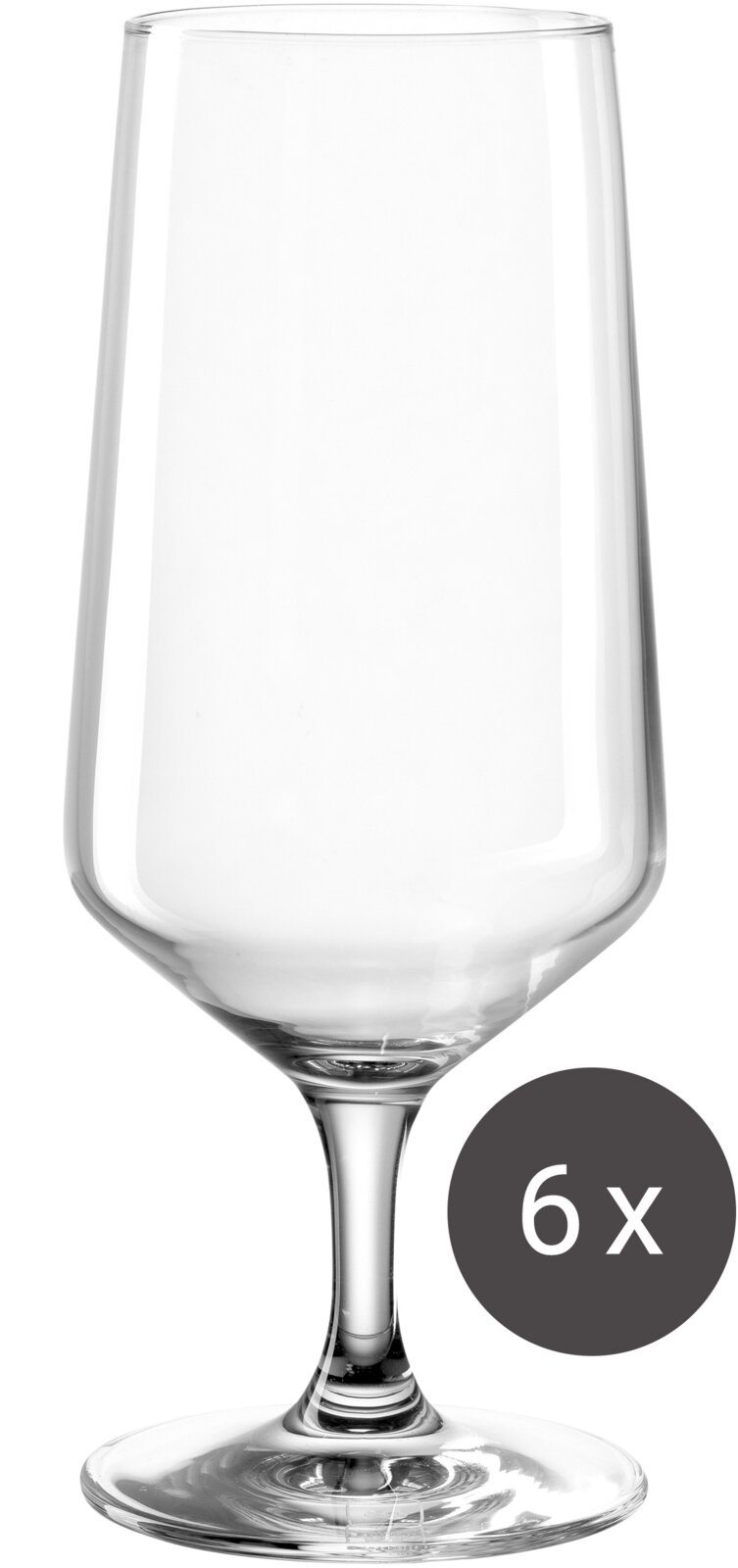 Bierglas van 410 ml uit een set van 6, zijaanzicht