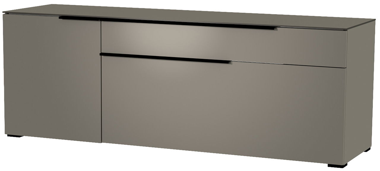 TV-Lowboard Moderano Serie BORMIO in moderner, minimalistischer Optik, seitliche Perspektive