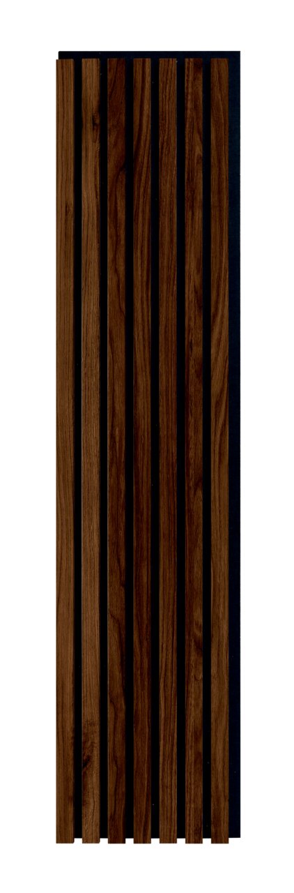 XORA Dekopaneel 4er-Set lang LUND Dekopaneel mit vertikalen Holzstreifen in dunkler Holzoptik, Frontalansicht
