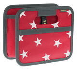 Rote Faltbox Mini mit weißen Sternen, Vorderansicht