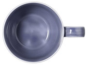 Bovenaanzicht van een blauw espressokopje met oor, inhoud 0,11 l.