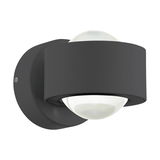 Moderne Wandleuchte 'TREVIOLO' in schwarzem Design, seitliche Perspektive