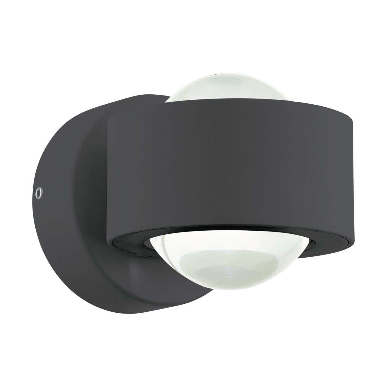 Moderne Wandleuchte 'TREVIOLO' in schwarzem Design, seitliche Perspektive