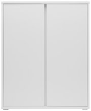 Weißer Schuhschrank XORA LIV mit zwei Türen, frontale Ansicht.