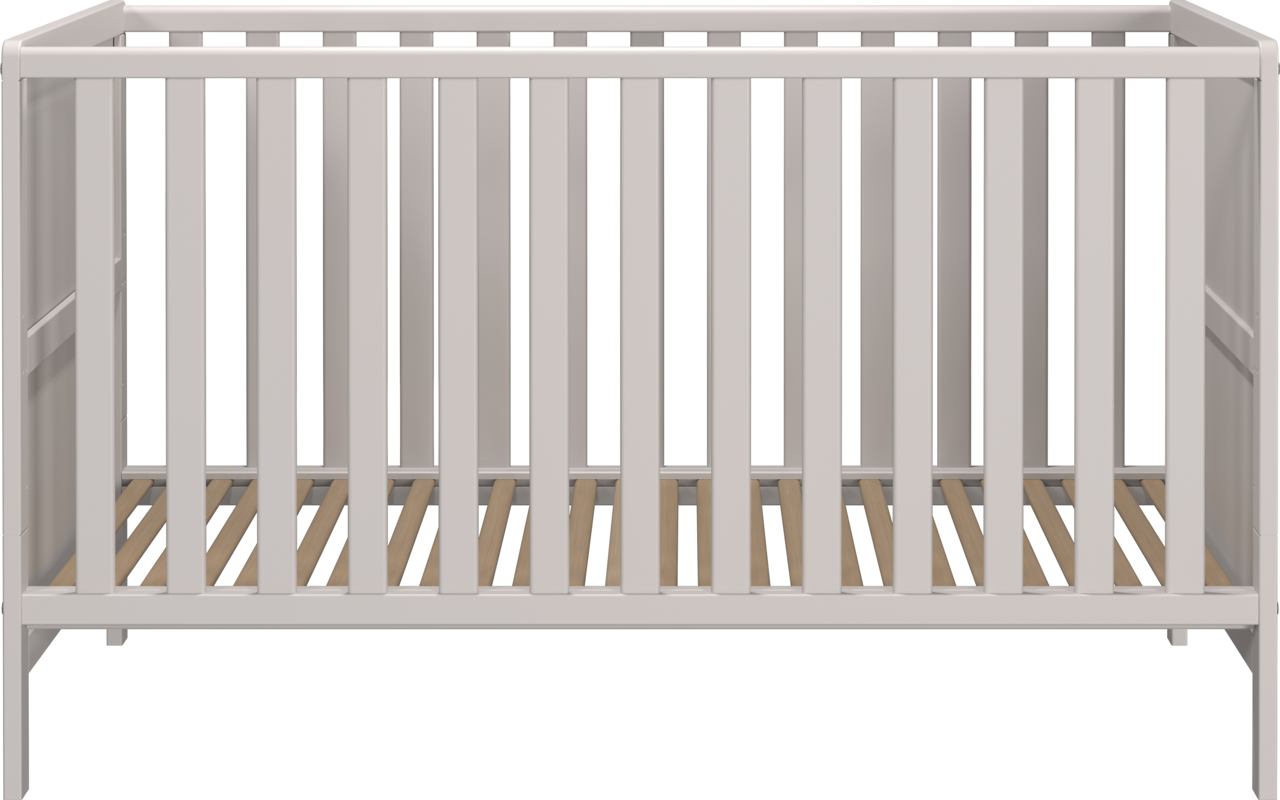 Weißes Kinderbett aus Holz, Vorderansicht