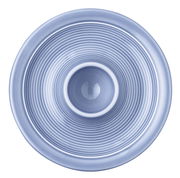 Blauer Eierbecher mit Ablage, Ansicht von oben