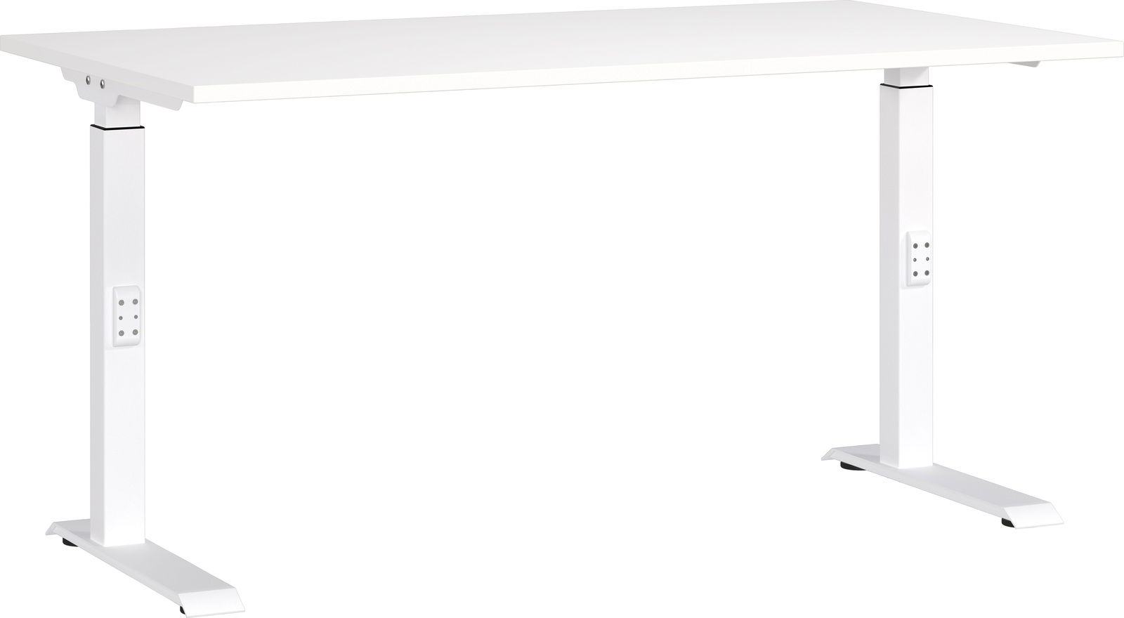 MID.YOU Schreibtisch höhenv. MAILAND Höhenverstellbarer Schreibtisch in Weiß, seitliche Perspektive