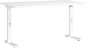 Höhenverstellbarer Schreibtisch in Weiß, seitliche Perspektive