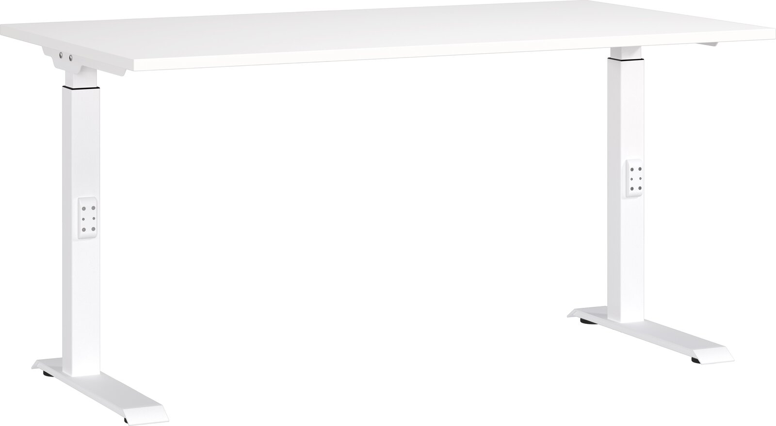 MID.YOU Schreibtisch höhenv. MAILAND Höhenverstellbarer Schreibtisch in Weiß, seitliche Perspektive
