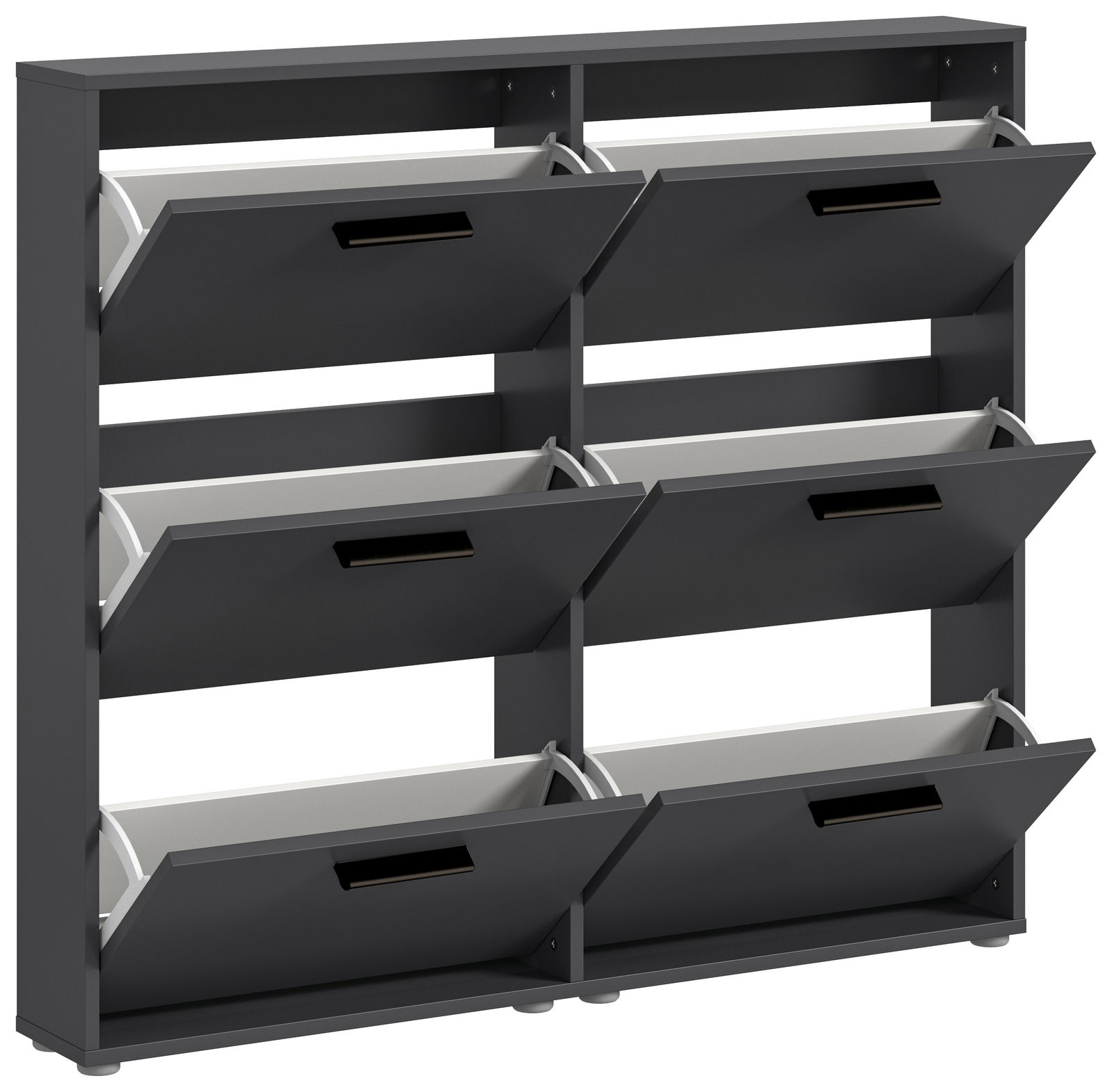 Schuhkipper mit sechs Fächern in dunkler Farbe, seitliche Perspektive