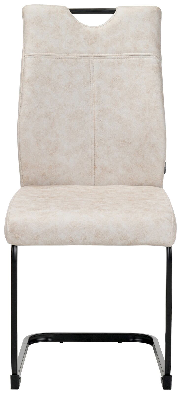 Moderner Schwingstuhl in Cremefarbe, Vorderansicht