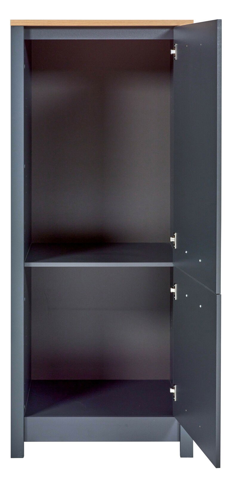 Vorratsschrank mit geöffneter Tür, Ansicht von vorne