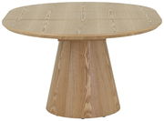 Runder Esstisch aus Holz mit konischem Sockel, Frontalansicht