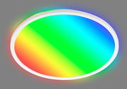 Runde LED-Deckenleuchte mit Regenbogeneffekt, Ansicht von schräg oben
