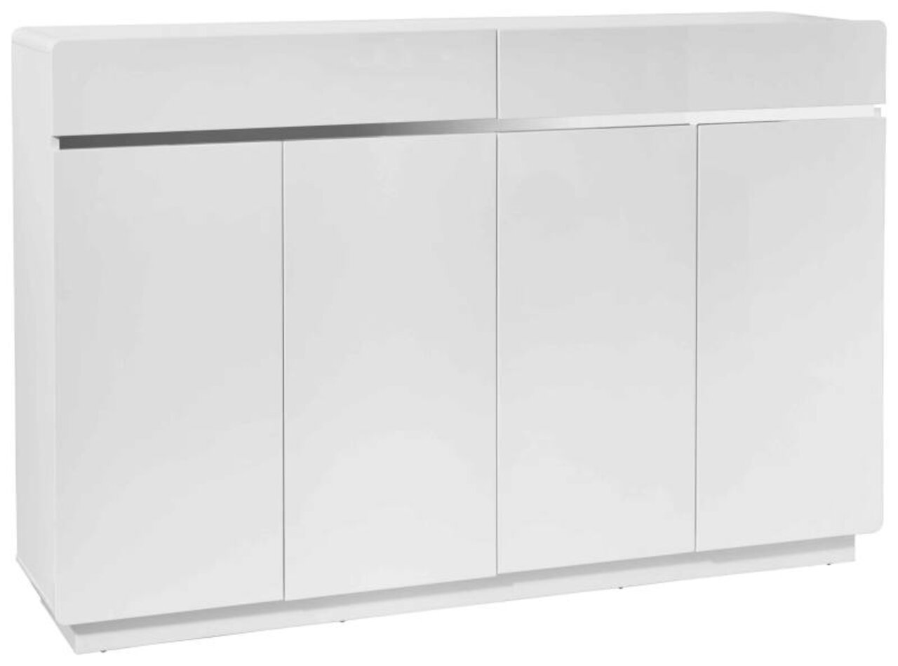 Moderner weißer XL-Schuhschrank mit vier Türen, Frontansicht