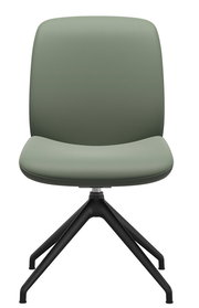 Moderner grüner Stuhl mit schwarzem Metallgestell, Vorderansicht
