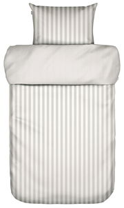 Bettwäsche-Set 155x220cm mit grauen und weißen Streifen, Ansicht von oben