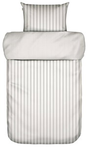 Bettwäsche-Set 155x220cm mit grauen und weißen Streifen, Ansicht von oben