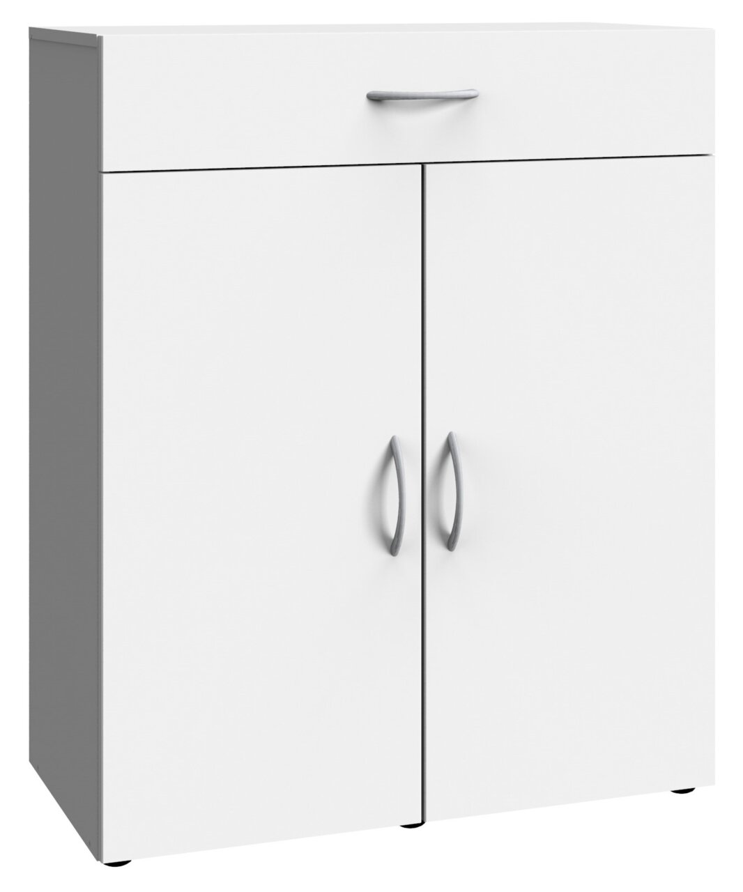 XORA Schuhschrank MULTIRAUMKONZEPT Weißer Schuhschrank mit zwei Türen und einer Schublade, frontale Ansicht