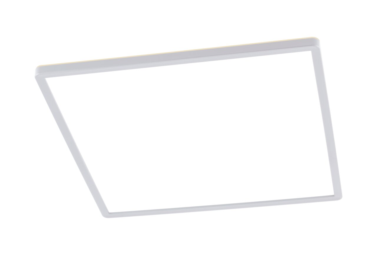Quadratische LED-Deckenleuchte in schräger Perspektive