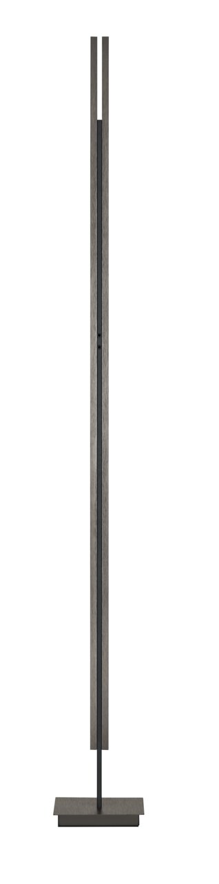 Moderne LED-staande lamp BEN in zijaanzicht, met een slank, verticaal ontwerp en een rechthoekige voet.