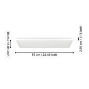 LED-Deckenleuchte ROVITO-Z in rechteckiger Form, seitliche Perspektive, Maße: 57 cm x 30 cm x 2,95 cm