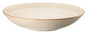 Suppenteller 23 cm aus Keramik mit feinen Rillen, seitliche Perspektive