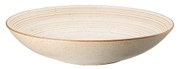 Suppenteller 23 cm aus Keramik mit feinen Rillen, seitliche Perspektive