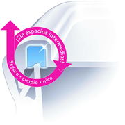 Nahaufnahme einer Ecke der Dose CLIP & CLOSE 0,55 Liter mit Fokus auf die dichte Versiegelung, perspektivisch von oben.