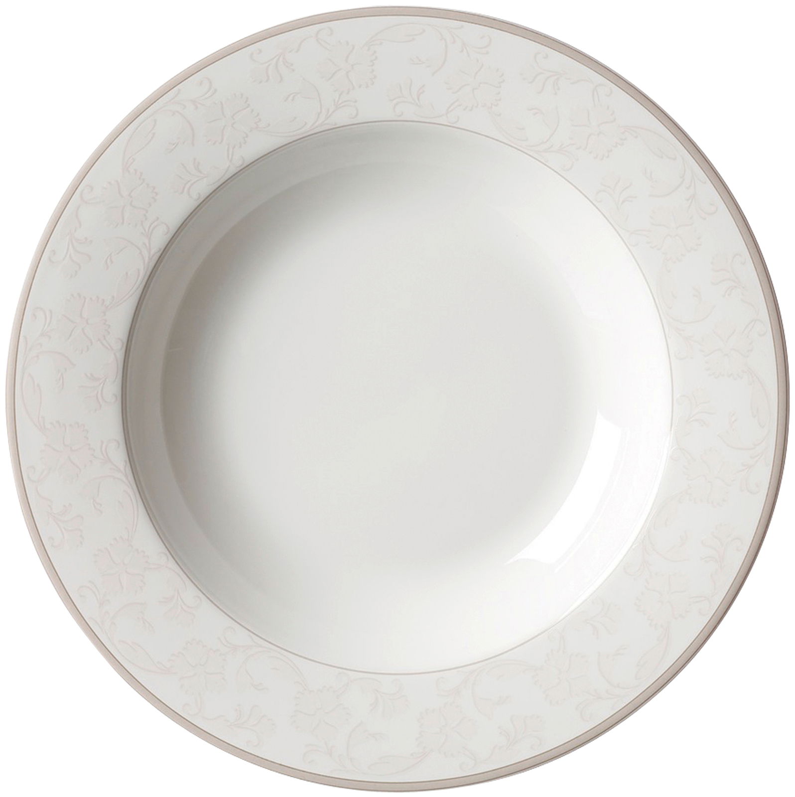 Ritzenhoff & Breker Suppenteller ISABELLA beige Suppenteller Isabella 21,5cm mit floralem Muster, Draufsicht