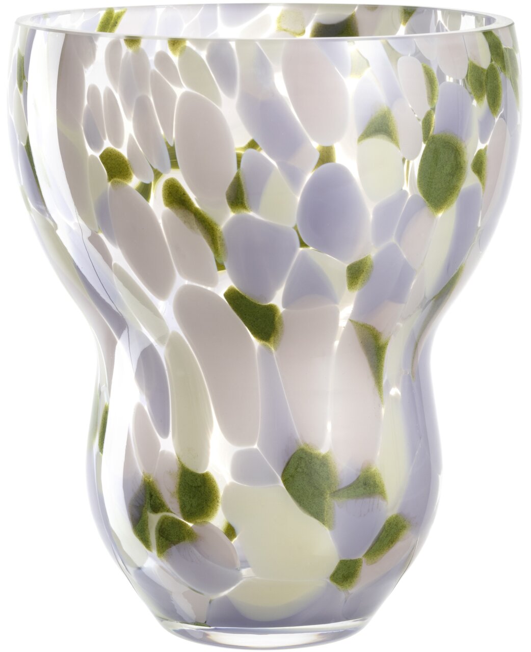 Leonardo Vase VIVACE Bunte Vase mit organischem Muster in Weiß, Grün und Lila, seitliche Perspektive