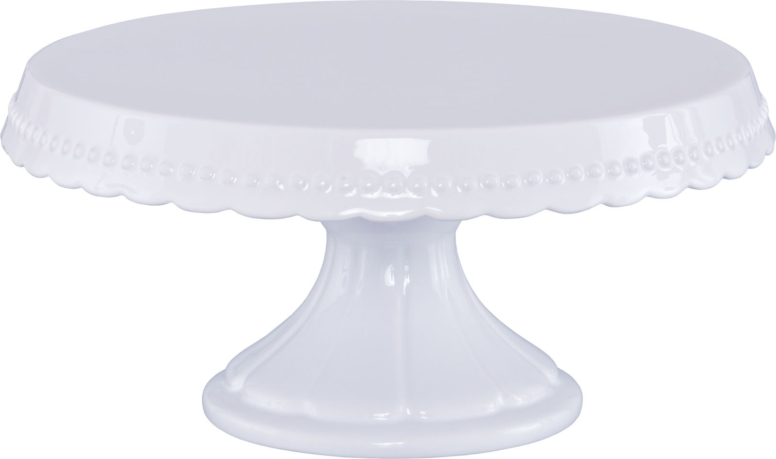 Birkmann Tortenplatte VINTAGE Weiße Tortenplatte mit dekorativem Rand, seitliche Perspektive