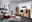 Landscape Beistelltisch AKAZIO Wohnzimmer mit moderner Holzmöbel-Kollektion, bestehend aus Vitrine, Sideboard, Couchtisch und Beistelltisch, in einer gemütlichen und stilvollen Einrichtung. Perspektive von vorne.
