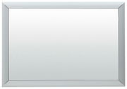 Rechteckiger Spiegel mit silbernem Rahmen, frontal abgebildet.