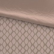 Wendebettwäsche in Nahaufnahme mit geometrischem Muster und einfarbiger Rückseite, Draufsicht