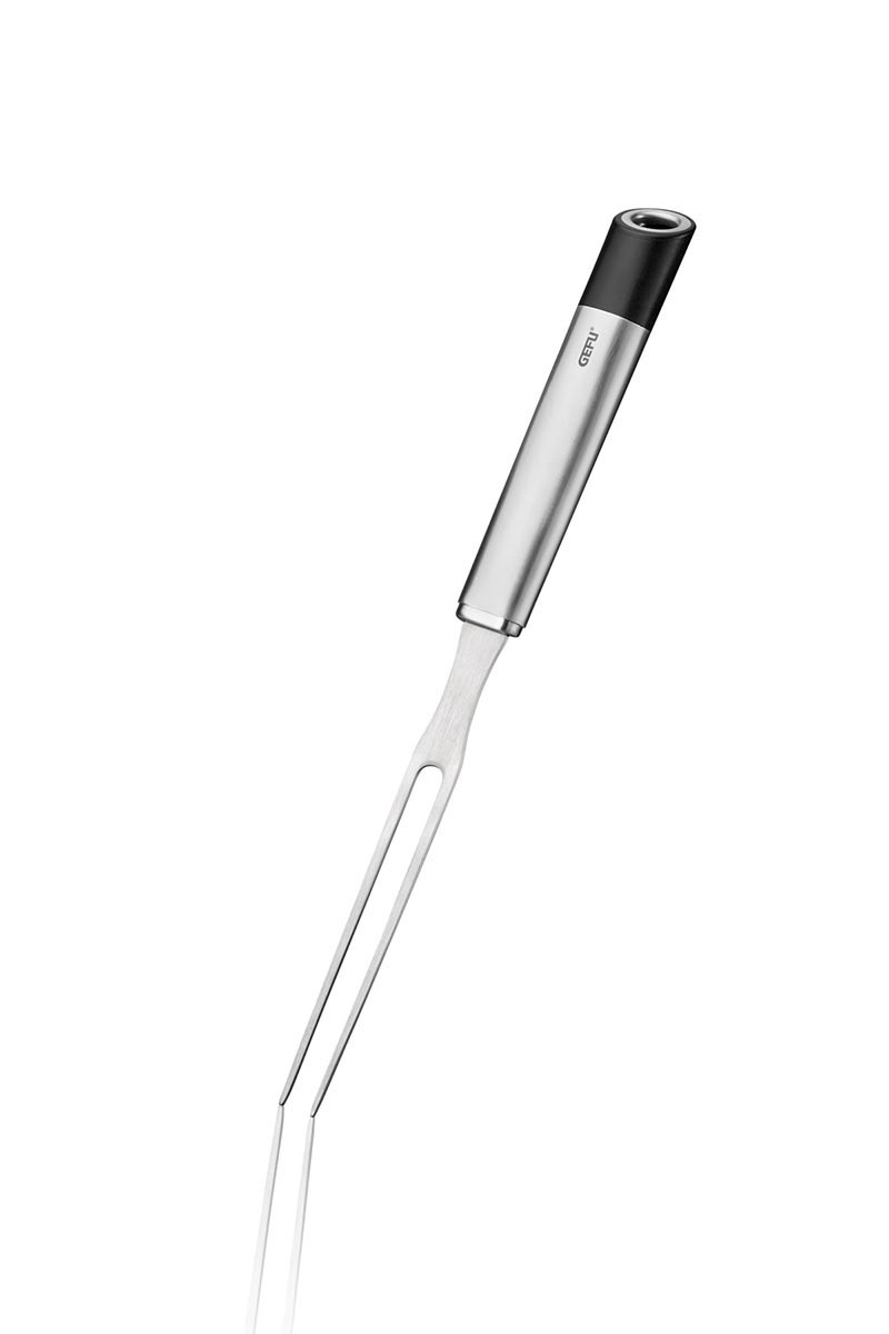 Serviergabel PRIMELINE aus Edelstahl mit ergonomischem Griff, seitliche Perspektive