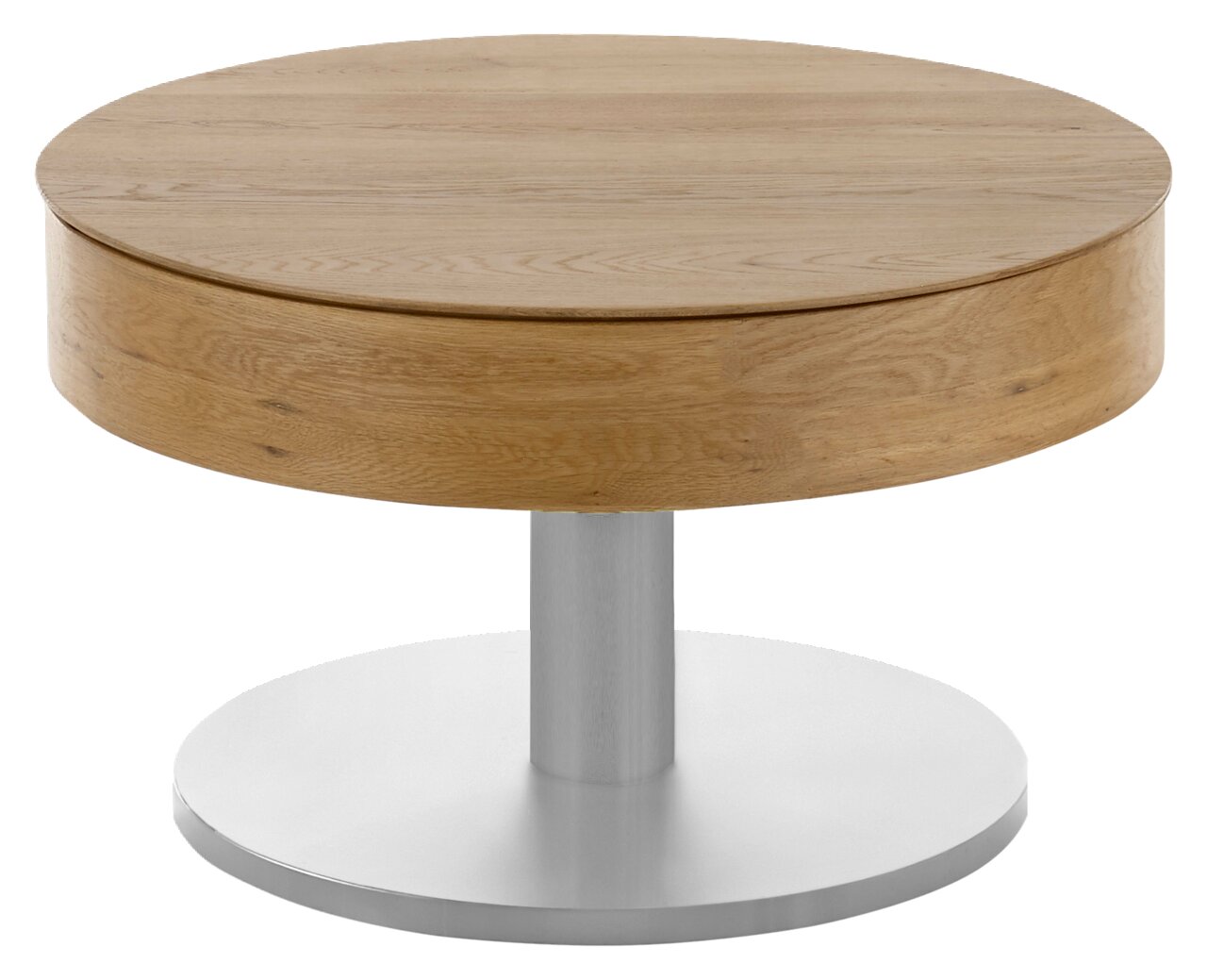 Zurbrüggen Salontafel TANGER Ronde houten salontafel met metalen onderstel, zijaanzicht