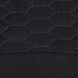 Nahaufnahme des schwarzen Gaming Stuhlbezugs mit hexagonalem Muster