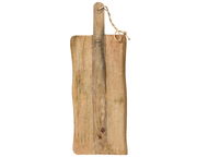 Holz-Serviertablett mit Griff und Kordel, aus der Vogelperspektive fotografiert