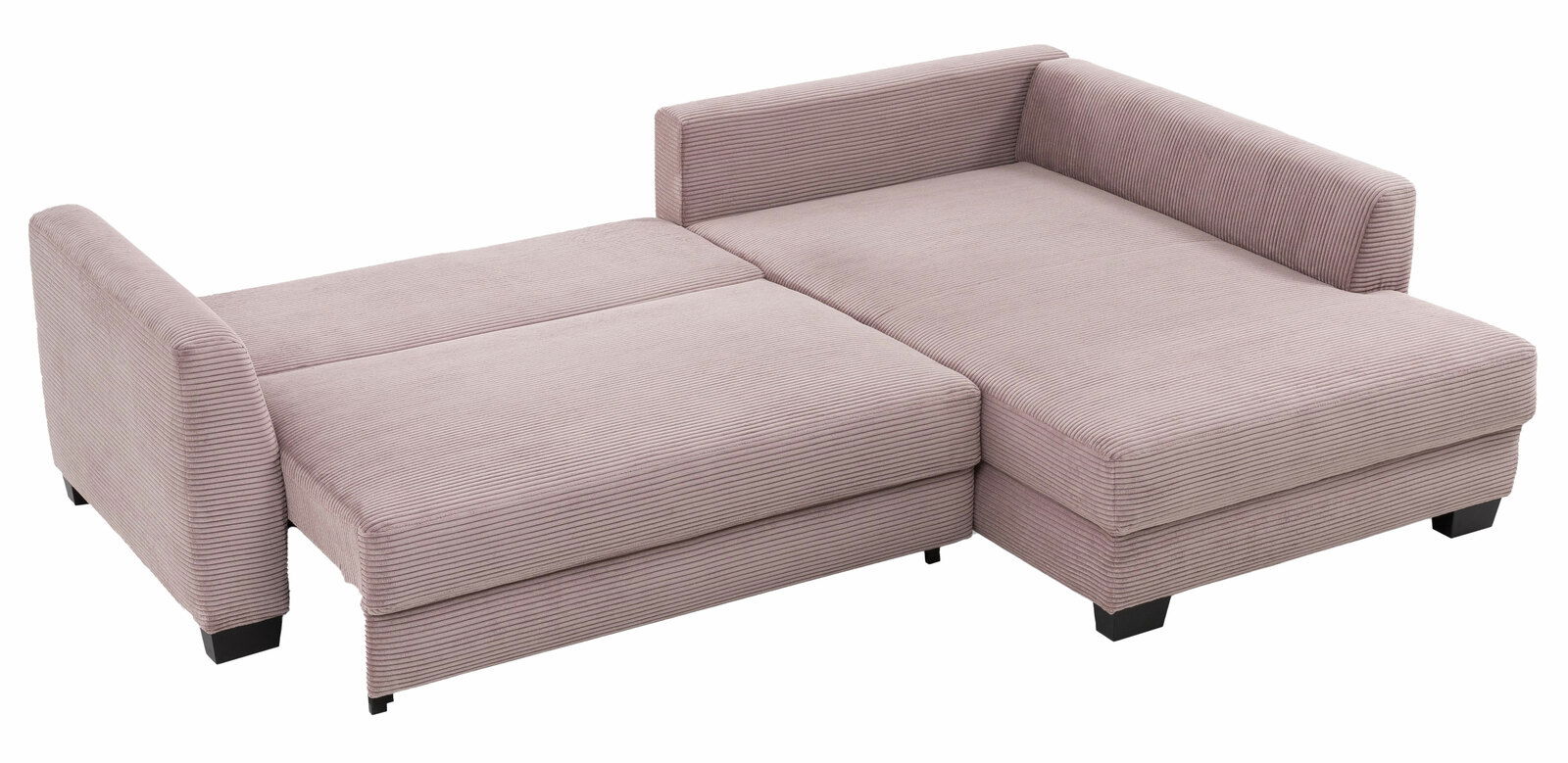 Rundecke in beige mit geripptem Stoffbezug, aus der Vogelperspektive fotografiert.