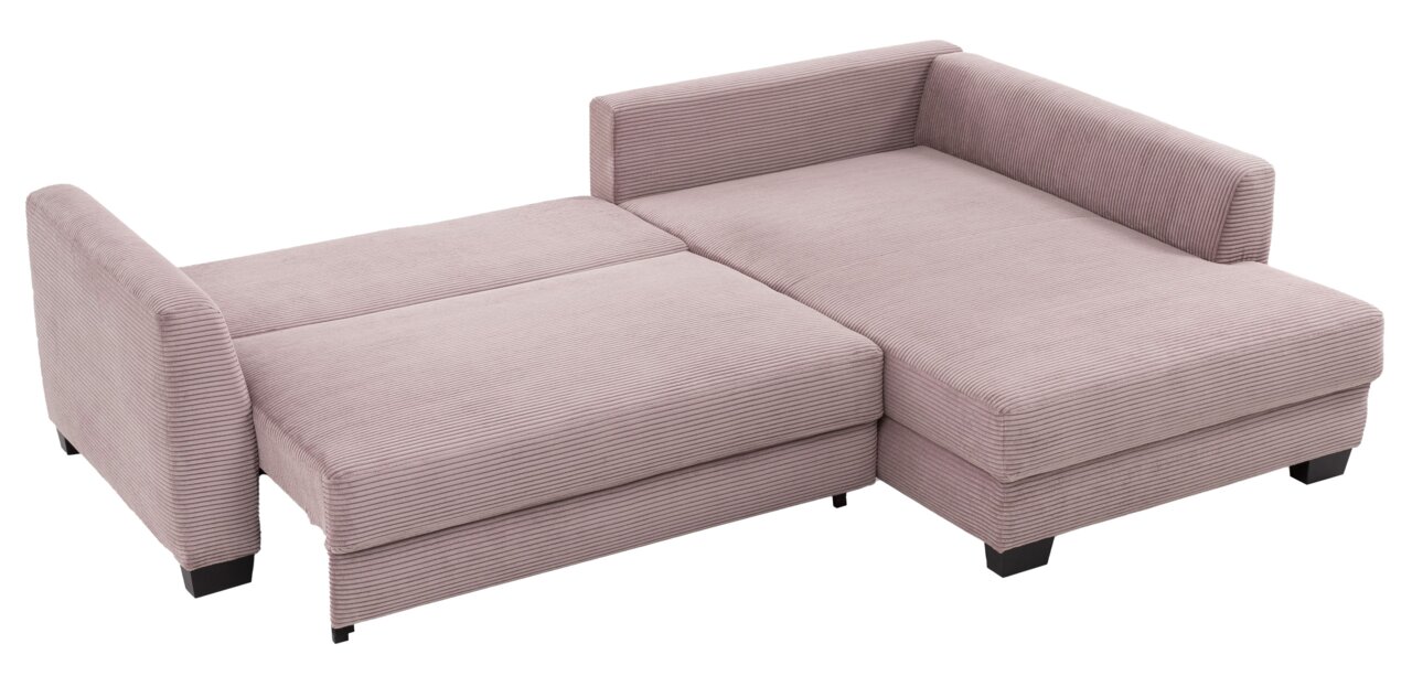 Rundecke in beige mit geripptem Stoffbezug, aus der Vogelperspektive fotografiert.