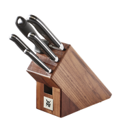 Messerblock Spitzenklasse 6-teilig aus Holz mit Messern, seitliche Perspektive