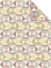 Jacquard Decke mit geometrischem Muster in Pastellfarben, Draufsicht