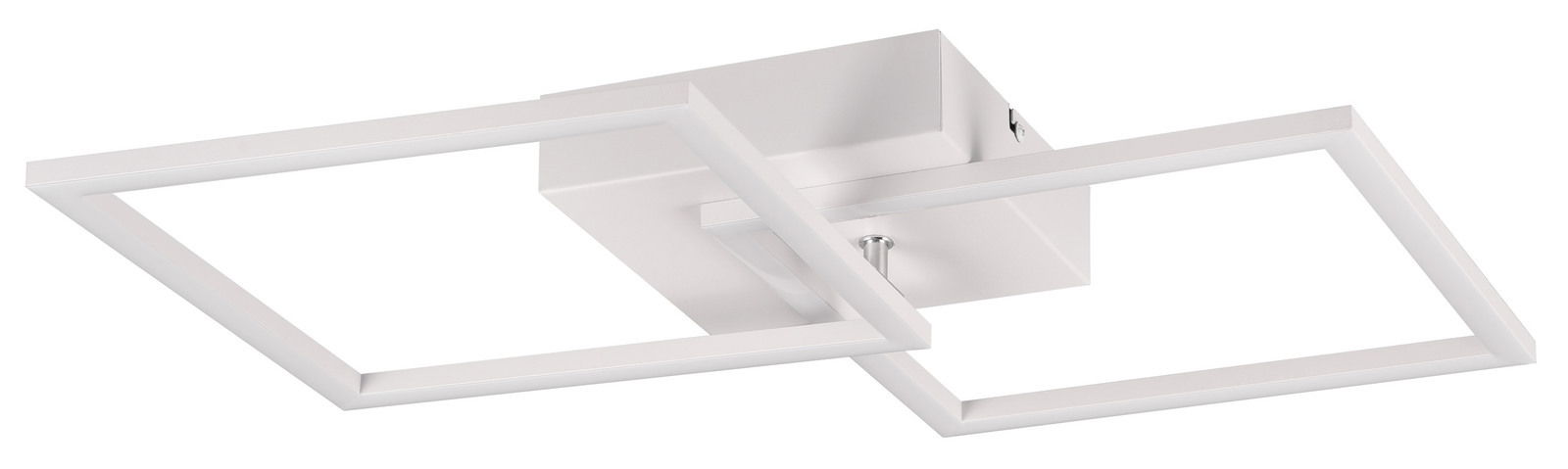 Moderne Deckenleuchte Trail mit zwei rechteckigen Rahmen in Weiß, seitliche Perspektive