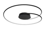 Moderne led-plafondlamp in zwart, zijaanzicht