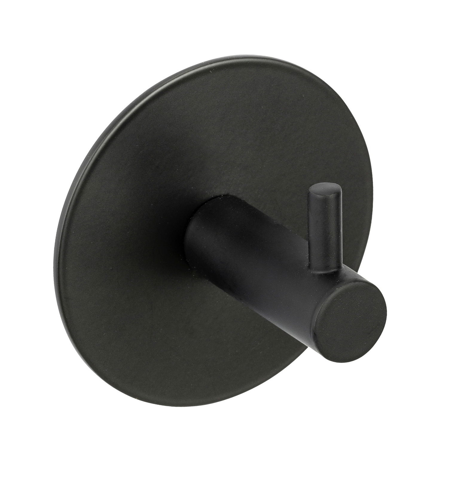 Schwarzer Wandhaken Uno Meleto aus seitlicher Perspektive