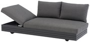 Graues 3-Sitzer Loungeelement mit verstellbarer Rückenlehne, seitliche Perspektive
