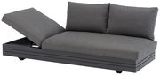 Graues 3-Sitzer Loungeelement mit verstellbarer Rückenlehne, seitliche Perspektive