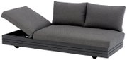 Grijs driezits loungemeubel met verstelbare rugleuning, zijaanzicht